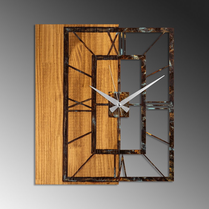 Wallity Wooden Clock 37-A en nogal y marrón